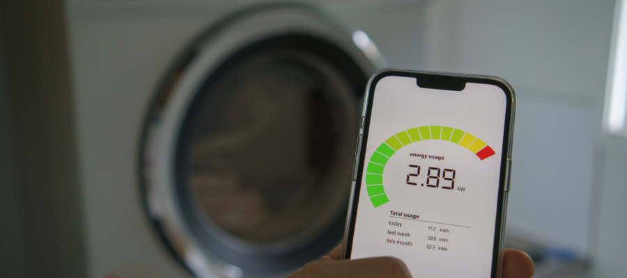 A smartphone showing energy usage