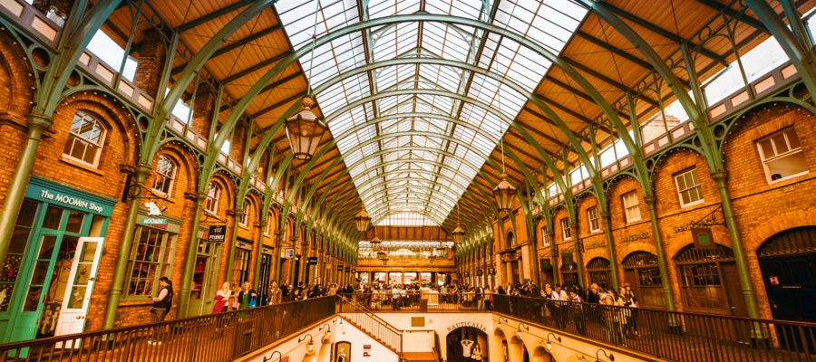 A view of Covent Garden from inside